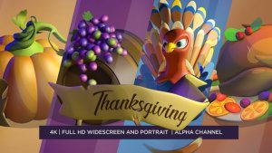 Happy Thanksgiving 3D Video Displays template preview