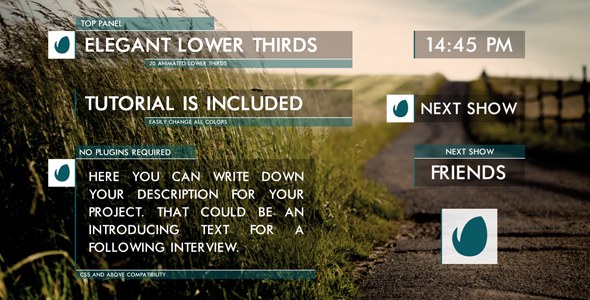 Clean Lower Thirds Video Displays template preview