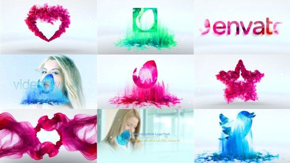 Colorful Particle Logo Pack Video Displays template preview