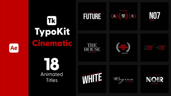 Videohive Typo Kit Cinematic Titles for After Effects Titles template preview
