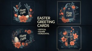 Videohive Hand Drawn Easter Greeting Cards Easter template preview
