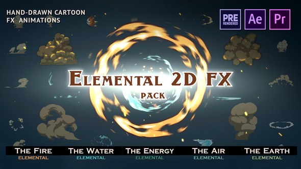 Elemental 2D FX pack Video Displays template preview