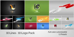 3D Lines 3D Logo Pack Video Displays template preview