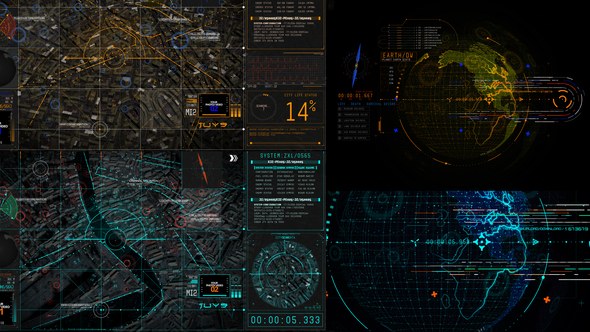 Videohive HUD UI Earth 5 Elements template preview