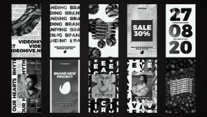 Videohive Black and White Stories Product Promo template preview