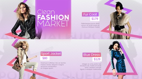 Clean Fashion Market Video Displays template preview