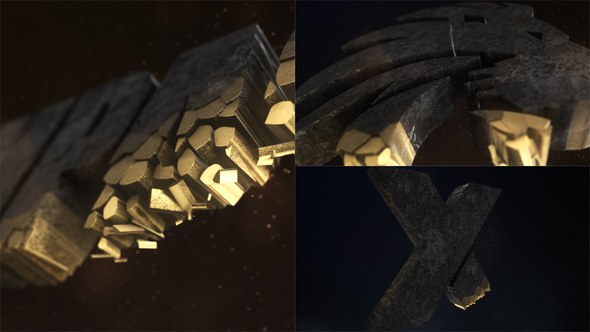 Videohive 3D Fragments Logo Reveal Logo Stings template preview