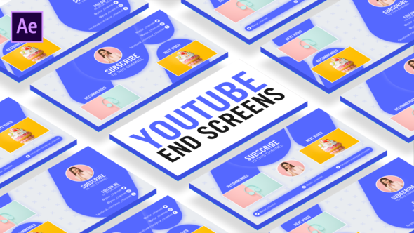 Videohive Clean Youtube End Screens Broadcast-packages template preview