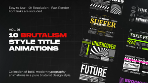 Videohive Brutalism Titles vol. 01 Titles template preview