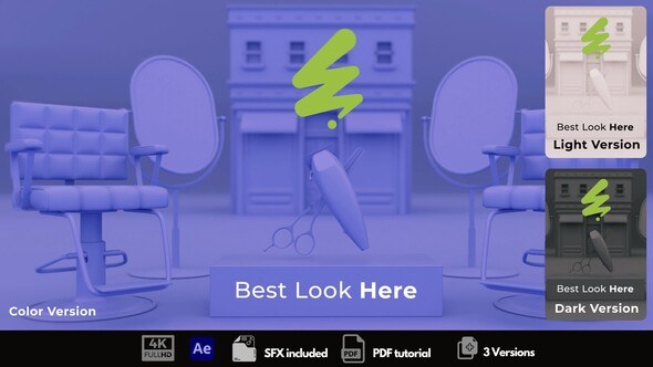 Videohive Barber Shop Intro Logo Stings template preview