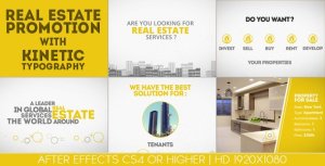 Real Estate Promotion With Kinetic Typography Video Displays template preview