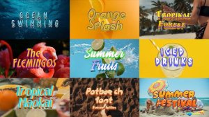 Videohive Tropical Summer Text Effects Pack вЂ“ Fruits, Birds & Cold Drink Vibes Titles template preview