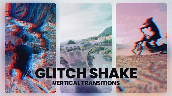 Videohive Glitch Shake Transitions Elements template preview