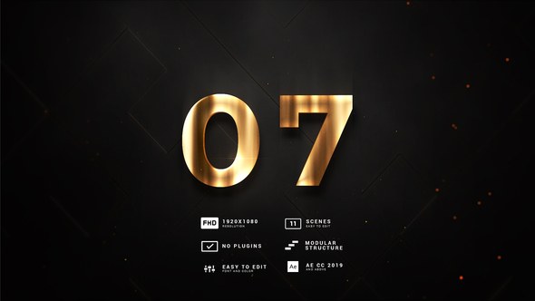 Videohive Aspect Countdown 10in1 Style Luxe Backgronds Elements template preview