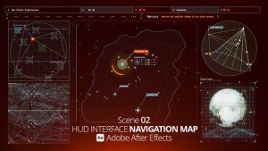 Videohive HUD Interface Navigation Map 02 Ae Infographics template preview