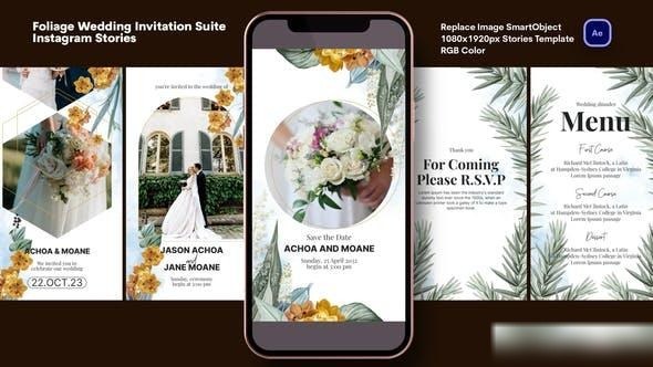 Videohive Foliage Wedding Invitation Suite Instagram Stories Openers template preview