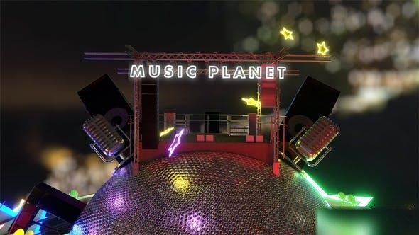 Videohive Music Planet Logo Stings template preview