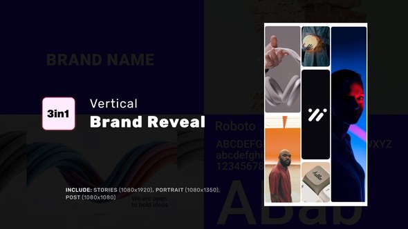 Videohive Vertical Brand Reveal Logo Stings template preview