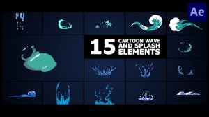 Videohive Cartoon Wave And Splash Elements | After Effects Elements template preview