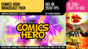 Comics Hero (Broadcast Pack) Video Displays template preview