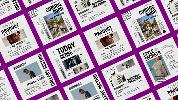 Videohive Minimal Streetwear Instagram Posts Product Promo template preview
