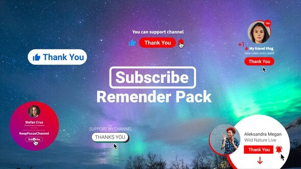 Videohive YouTube Subscribe Reminder 35415918 Elements template preview