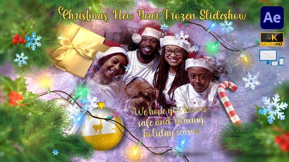 Videohive Christmas New Year Frozen Slideshow Video Displays template preview