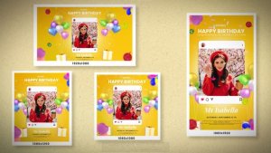 Videohive Happy Birthday 44940590 Video Displays template preview