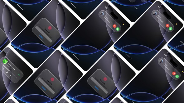 Videohive Liquid Glass UI Phone Elements template preview