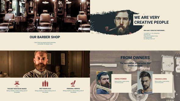 Barber Shop Presentation Video Displays template preview