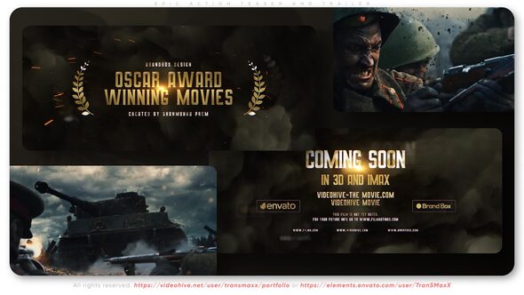 Videohive Epic Action Teaser and Trailer Video Displays template preview