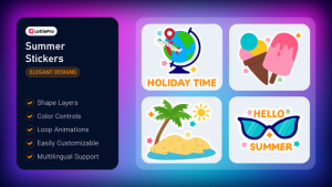 Videohive Summer Stickers Elements template preview
