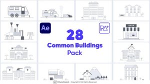 Videohive Common Buildings For After Effects Elements template preview