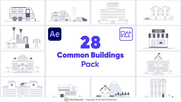 Videohive Common Buildings For After Effects Elements template preview