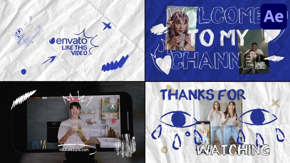 Videohive Youtube Sketch Slides for After Effects Openers template preview
