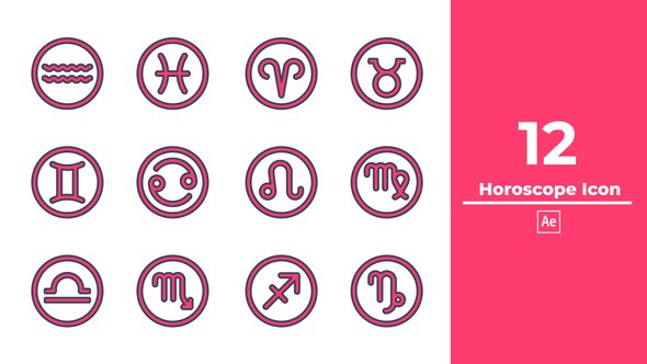 Videohive Horoscope Icon After Effect Elements template preview