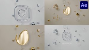 Videohive Glass Geometry Logo for After Effects Logo Stings template preview