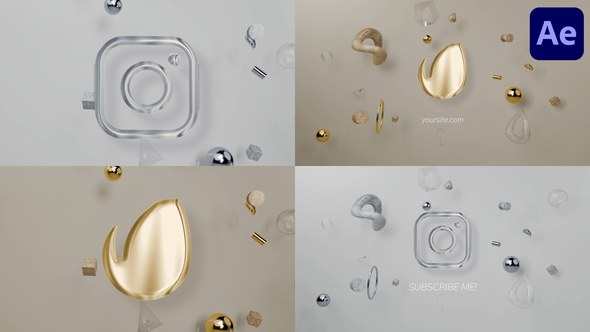 Videohive Glass Geometry Logo for After Effects Logo Stings template preview