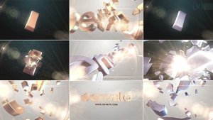 3D Gold And Silver Shatter Logo Video Displays template preview