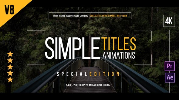 Videohive 45 Simple Titles v8 4K (Edition Special) Titles template preview