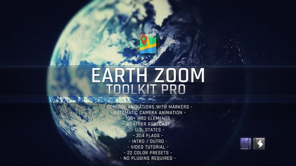 Videohive Earth Zoom Toolkit Pro 23319578 Broadcast-packages template preview