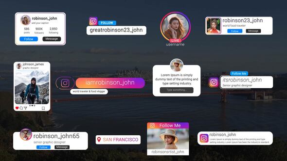 Videohive Instagram Follow Elements Titles template preview