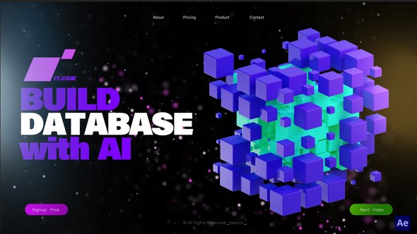 Videohive 3D Animation Plastic Colorful Cube IT Opener Video Displays template preview