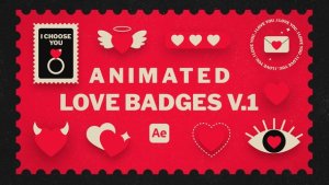 Videohive Animated Love Badges V.1 Elements template preview