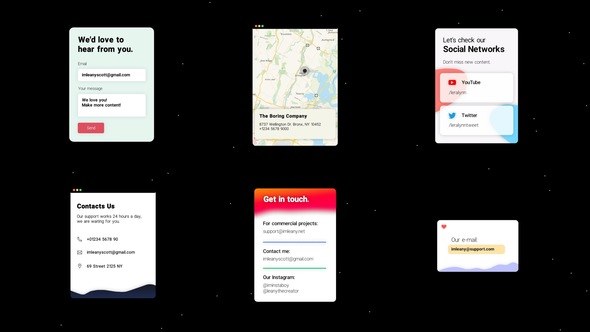 Videohive Contact Information Elements template preview