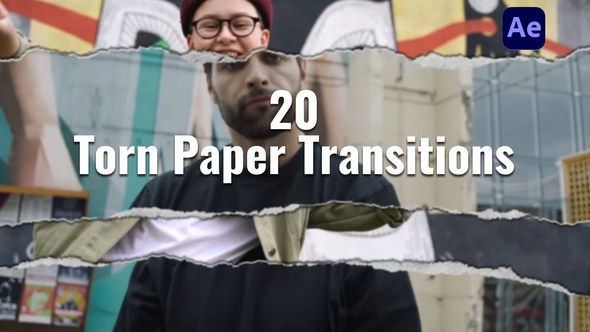 Videohive Torn Paper Transitions 59174333 Broadcast-packages template preview