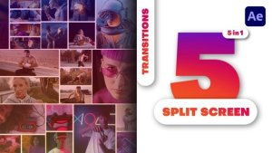 Videohive Multiscreen Transitions - 5 Split Screen - Vol. 02 Elements template preview