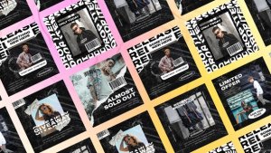 Videohive Dropnot Streetwear Typography Posts Product Promo template preview