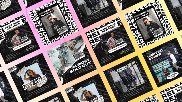 Videohive Dropnot Streetwear Typography Posts Product Promo template preview