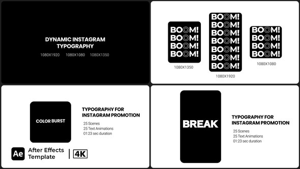 Videohive Dynamic Instagram Typography Titles template preview